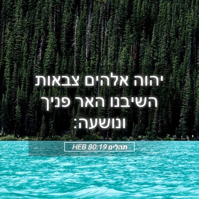 Picture 05 - תהלים 80:19 HEB - יהוה אלהים צבאות השיבנו - Bible Verse Picture