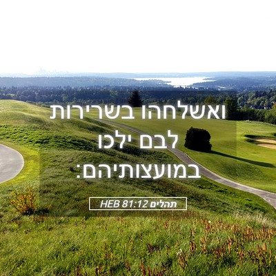 Picture 05 - תהלים 81:12 HEB - ואשלחהו בשרירות לבם ילכו - Bible Verse Picture