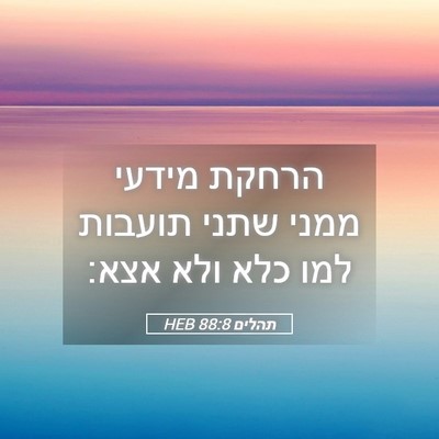 Picture 05 - תהלים 88:8 HEB - הרחקת מידעי ממני שתני - Bible Verse Picture