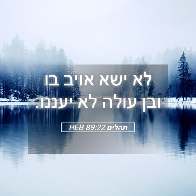 Picture 05 - תהלים 89:22 HEB - לא ישא אויב בו ובן עולה לא - Bible Verse Picture