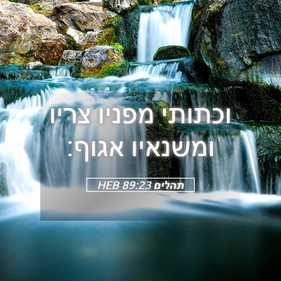 Picture 05 - תהלים 89:23 HEB - וכתותי מפניו צריו ומשנאיו - Bible Verse Picture