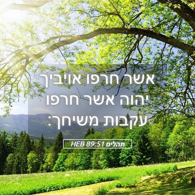 Picture 05 - תהלים 89:51 HEB - אשר חרפו אויביך יהוה אשר - Bible Verse Picture