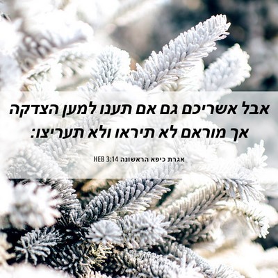 Picture 06 - אגרת כיפא הראשונה 3:14 HEB - אבל אשריכם גם אם תענו למען - Bible Verse Picture