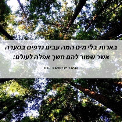 Picture 06 - אגרת כיפא השניה 2:17 HEB - בארות בלי מים המה עבים - Bible Verse Picture