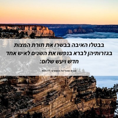 Picture 06 - אגרת שאול אל האפסים 2:15 HEB - בבטלו האיבה בבשרו את תורת - Bible Verse Picture