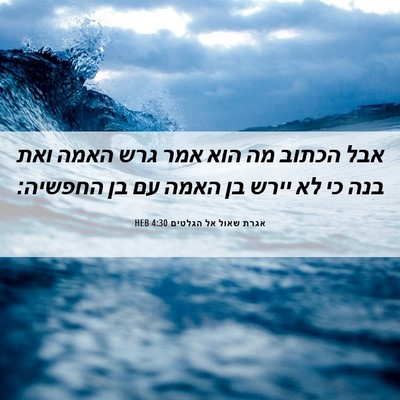 Picture 06 - אגרת שאול אל הגלטים 4:30 HEB - אבל הכתוב מה הוא אמר גרש - Bible Verse Picture