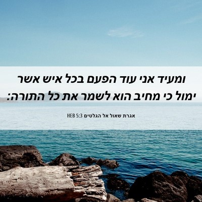 Picture 06 - אגרת שאול אל הגלטים 5:3 HEB - ומעיד אני עוד הפעם בכל איש - Bible Verse Picture