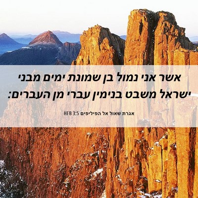 Picture 06 - אגרת שאול אל הפיליפים 3:5 HEB - אשר אני נמול בן שמונת ימים - Bible Verse Picture