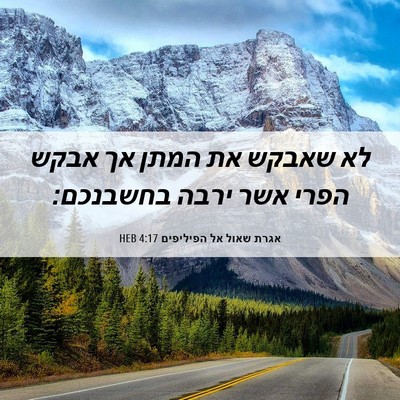 Picture 06 - אגרת שאול אל הפיליפים 4:17 HEB - לא שאבקש את המתן אך אבקש - Bible Verse Picture