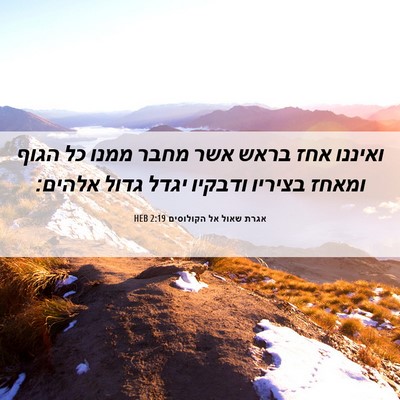 Picture 06 - אגרת שאול אל הקולוסים 2:19 HEB - ואיננו אחז בראש אשר מחבר - Bible Verse Picture