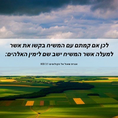 Picture 06 - אגרת שאול אל הקולוסים 3:1 HEB - לכן אם קמתם עם המשיח בקשו - Bible Verse Picture