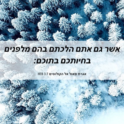 Picture 06 - אגרת שאול אל הקולוסים 3:7 HEB - אשר גם אתם הלכתם בהם מלפנים - Bible Verse Picture