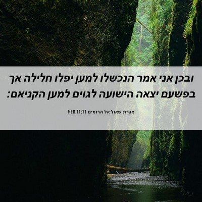 Picture 06 - אגרת שאול אל הרומים 11:11 HEB - ובכן אני אמר הנכשלו למען - Bible Verse Picture