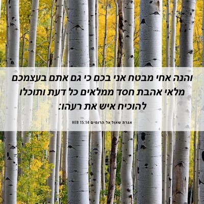 Picture 06 - אגרת שאול אל הרומים 15:14 HEB - והנה אחי מבטח אני בכם כי גם - Bible Verse Picture