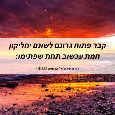Picture 06 - אגרת שאול אל הרומים 3:13 HEB - קבר פתוח גרונם לשונם - Bible Verse Picture