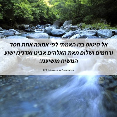 Picture 06 - אגרת שאול אל טיטוס 1:4 HEB - אל טיטוס בנו האמתי לפי - Bible Verse Picture