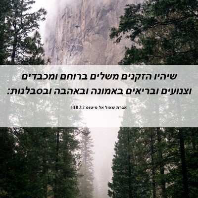 Picture 06 - אגרת שאול אל טיטוס 2:2 HEB - שיהיו הזקנים משלים ברוחם - Bible Verse Picture