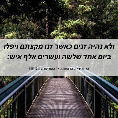 Picture 06 - אגרת שאול הראשונה אל הקורינתים 10:8 HEB - ולא נהיה זנים כאשר זנו - Bible Verse Picture