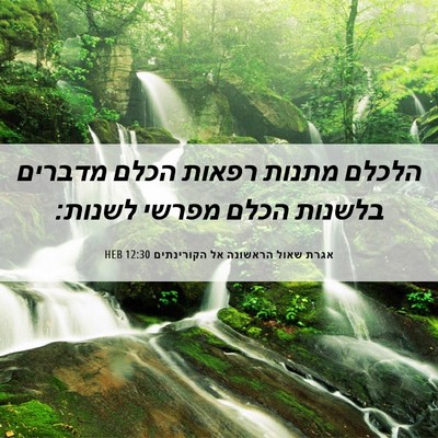 Picture 06 - אגרת שאול הראשונה אל הקורינתים 12:30 HEB - הלכלם מתנות רפאות הכלם - Bible Verse Picture