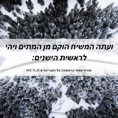 Picture 06 - אגרת שאול הראשונה אל הקורינתים 15:20 HEB - ועתה המשיח הוקם מן המתים - Bible Verse Picture