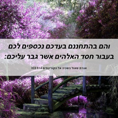 Picture 06 - אגרת שאול השניה אל הקורינתים 9:14 HEB - והם בהתחננם בעדכם נכספים - Bible Verse Picture
