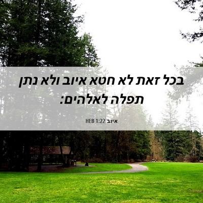 Picture 06 - איוב 1:22 HEB - בכל זאת לא חטא איוב ולא נתן - Bible Verse Picture