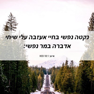 Picture 06 - איוב 10:1 HEB - נקטה נפשי בחיי אעזבה עלי - Bible Verse Picture