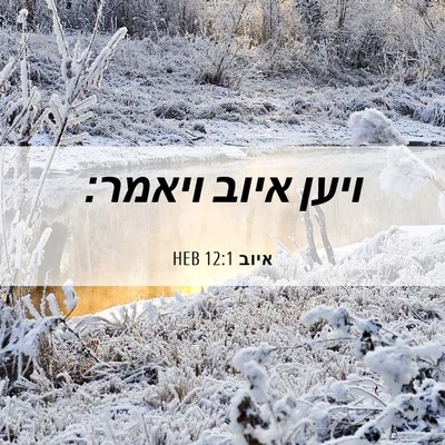 Picture 06 - איוב 12:1 HEB - ויען איוב - Bible Verse Picture