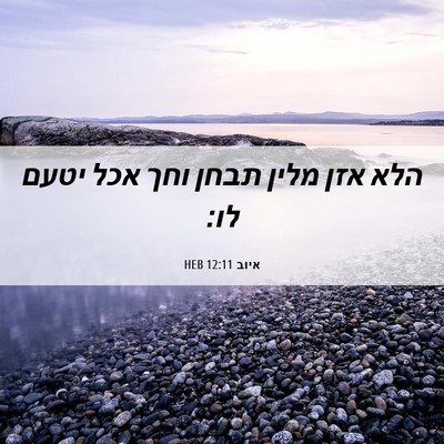Picture 06 - איוב 12:11 HEB - הלא אזן מלין תבחן וחך אכל - Bible Verse Picture
