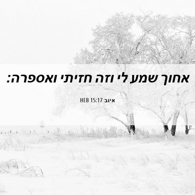 Picture 06 - איוב 15:17 HEB - אחוך שמע לי וזה חזיתי - Bible Verse Picture