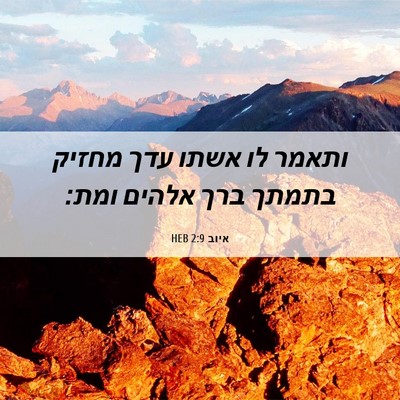 Picture 06 - איוב 2:9 HEB - ותאמר לו אשתו עדך מחזיק - Bible Verse Picture
