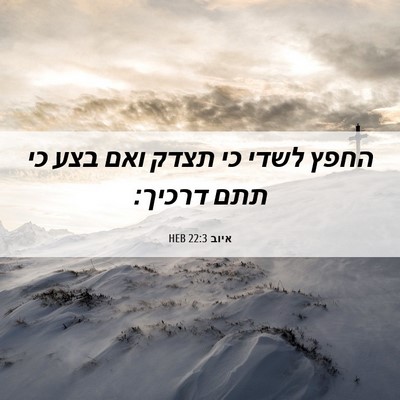 Picture 06 - איוב 22:3 HEB - החפץ לשדי כי תצדק ואם בצע - Bible Verse Picture