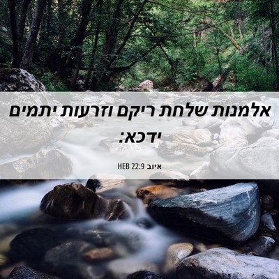 Picture 06 - איוב 22:9 HEB - אלמנות שלחת ריקם וזרעות - Bible Verse Picture