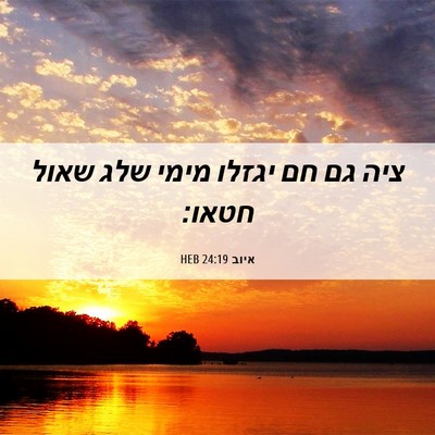 Picture 06 - איוב 24:19 HEB - ציה גם חם יגזלו מימי שלג - Bible Verse Picture
