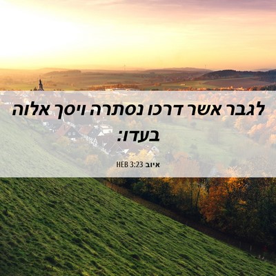 Picture 06 - איוב 3:23 HEB - לגבר אשר דרכו נסתרה ויסך - Bible Verse Picture