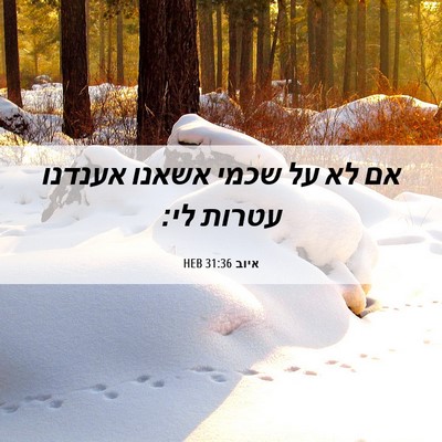 Picture 06 - איוב 31:36 HEB - אם לא על שכמי אשאנו אענדנו - Bible Verse Picture