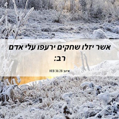 Picture 06 - איוב 36:28 HEB - אשר יזלו שחקים ירעפו עלי - Bible Verse Picture
