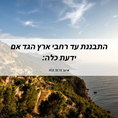 Picture 06 - איוב 38:18 HEB - התבננת עד רחבי ארץ הגד אם - Bible Verse Picture