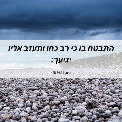 Picture 06 - איוב 39:11 HEB - התבטח בו כי רב כחו ותעזב - Bible Verse Picture