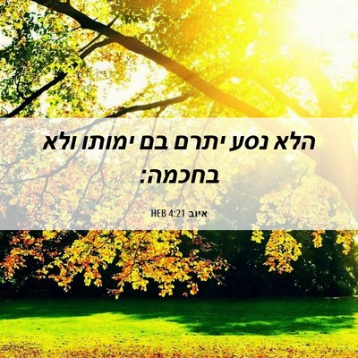 Picture 06 - איוב 4:21 HEB - הלא נסע יתרם בם ימותו ולא - Bible Verse Picture