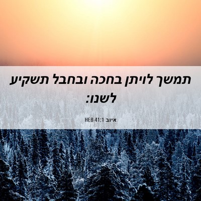 Picture 06 - איוב 41:1 HEB - תמשך לויתן בחכה ובחבל - Bible Verse Picture