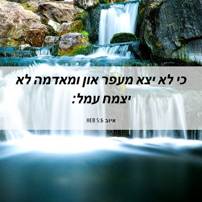 Picture 06 - איוב 5:6 HEB - כי לא יצא מעפר און ומאדמה - Bible Verse Picture