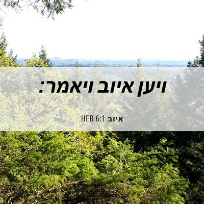 Picture 06 - איוב 6:1 HEB - ויען איוב - Bible Verse Picture