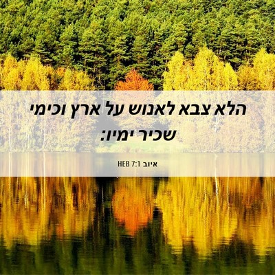 Picture 06 - איוב 7:1 HEB - הלא צבא לאנוש על ארץ וכימי - Bible Verse Picture