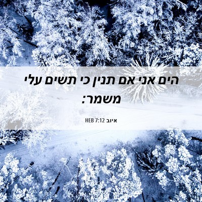 Picture 06 - איוב 7:12 HEB - הים אני אם תנין כי תשים עלי - Bible Verse Picture