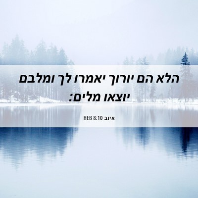 Picture 06 - איוב 8:10 HEB - הלא הם יורוך יאמרו לך ומלבם - Bible Verse Picture