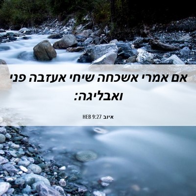 Picture 06 - איוב 9:27 HEB - אם אמרי אשכחה שיחי אעזבה - Bible Verse Picture
