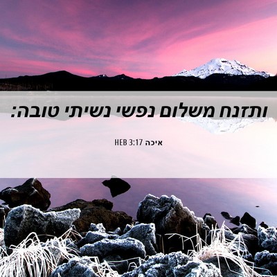 Picture 06 - איכה 3:17 HEB - ותזנח משלום נפשי נשיתי - Bible Verse Picture