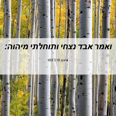 Picture 06 - איכה 3:18 HEB - ואמר אבד נצחי ותוחלתי - Bible Verse Picture