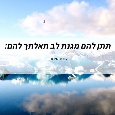 Picture 06 - איכה 3:65 HEB - תתן להם מגנת לב תאלתך - Bible Verse Picture